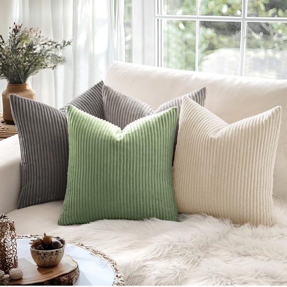 Pack of 2 Pillow Covers Soft Soild Decorative Square Throw Pillow Covers 16x16 - Picture 3 of 5